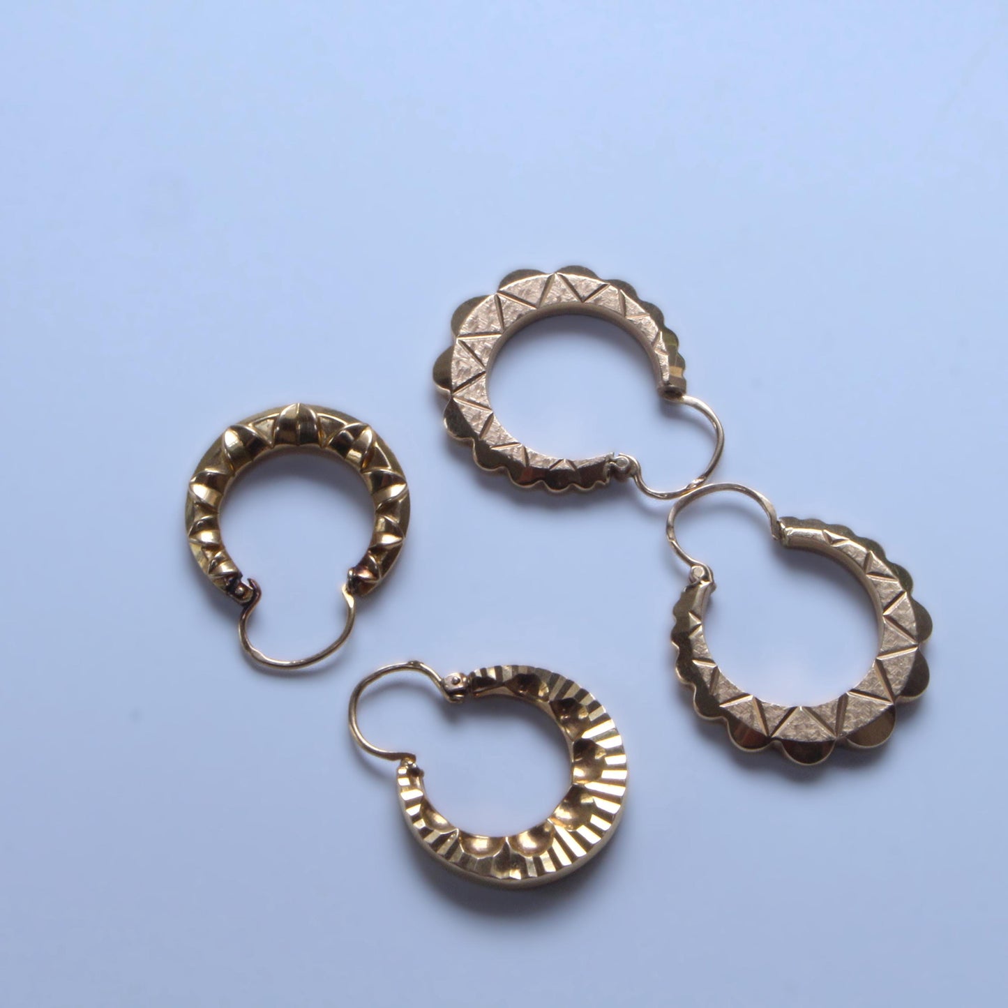 Créoles Vintage texturées en or 18K, style bohème chic