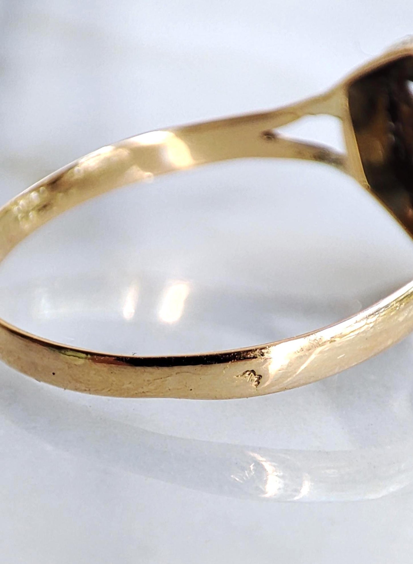 Bague ancienne étoile en or 18K jaune et gris, diamant naturel 0,11ct, bijou français XIXe siècle