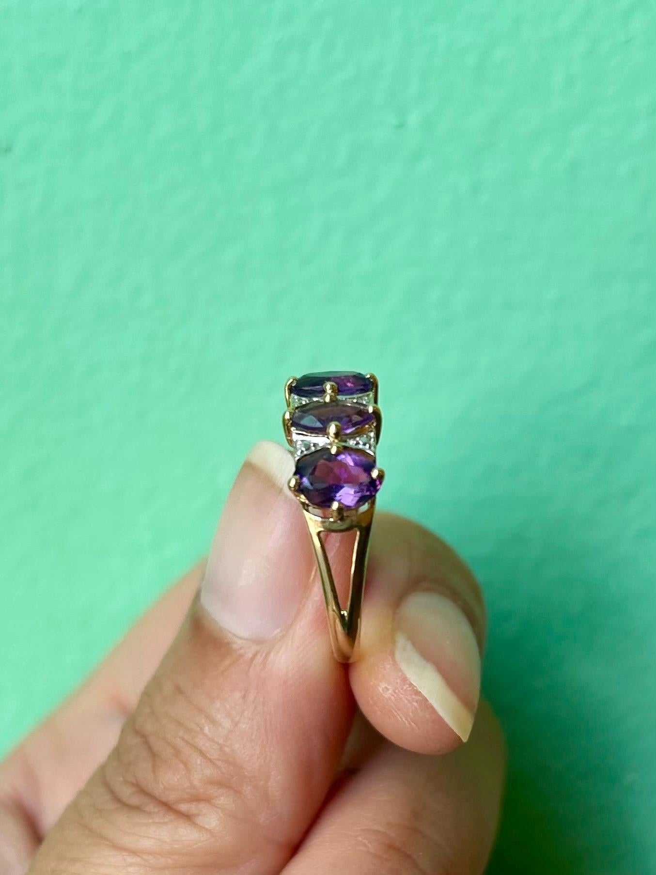 Bague jarretière or jaune et blanc – Améthystes & diamants