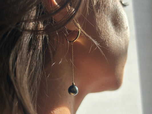 Mono Perle de Tahiti avec crochet en or