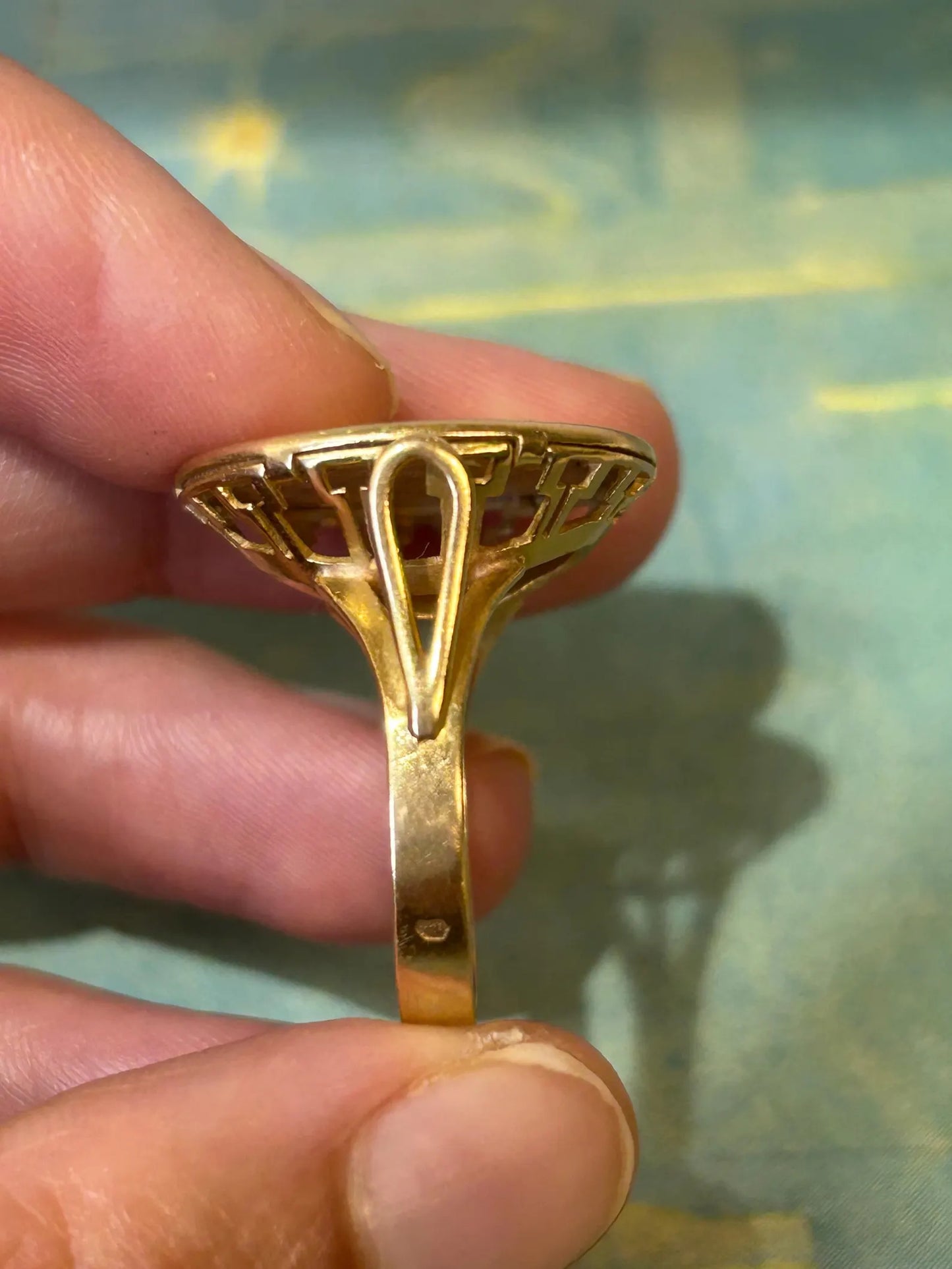 Bague en or 18k montée d'une authentique pièce Marianne 10F en or