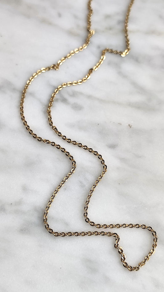 Chaine ancienne à maille limée en or jaune 750, 18k